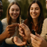 friends sharing a pre-roll