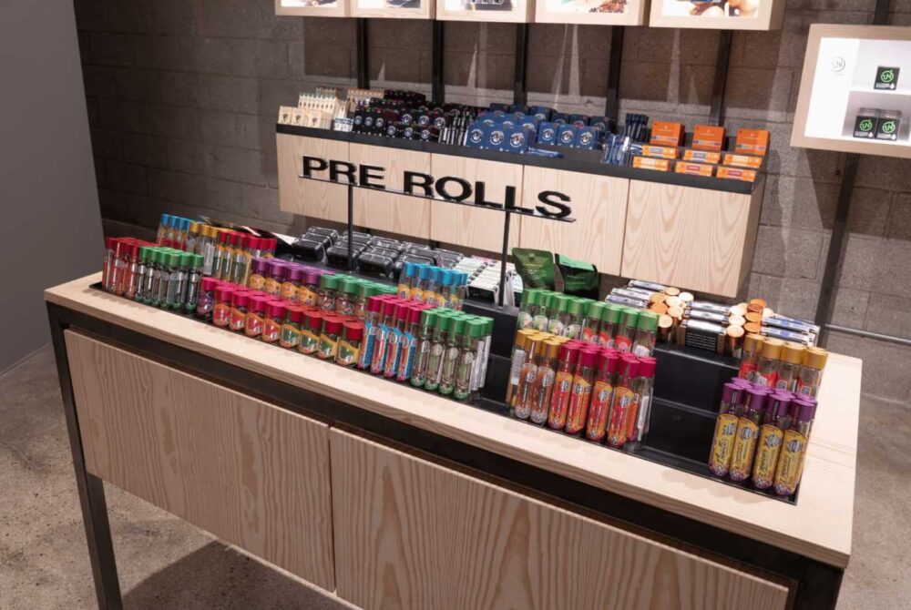 Raw tray of pre-rolled joints