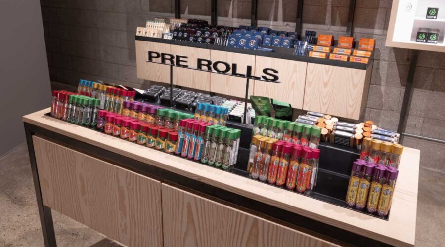 Raw tray of pre-rolled joints